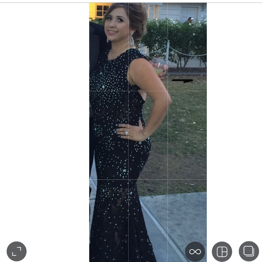 Black Prom,Evening dress rhinestones keyhole back